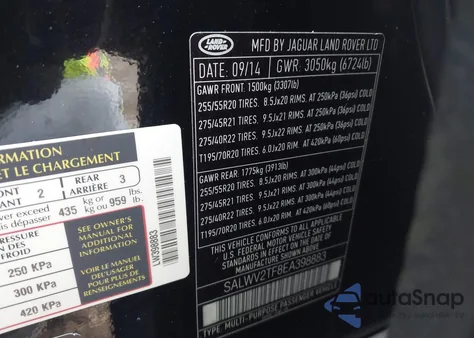 2014 Land Rover Range Rover Sport 5.0L V8 Supercharged Autobiography z USA, uszkodzony, nr VIN SALWV2TF8EA398883